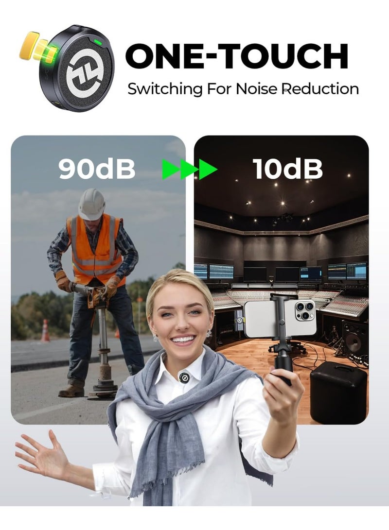 Hollyland LARK M2 Wireless Microphone System for Android Smartphone and iPhone 16 15 Series Mini Lavalier Mic with Noise Cancellation Hi Fi Audio 1000ft Range 30 Hours Battery for Vlog Livestream Interview - Image 4